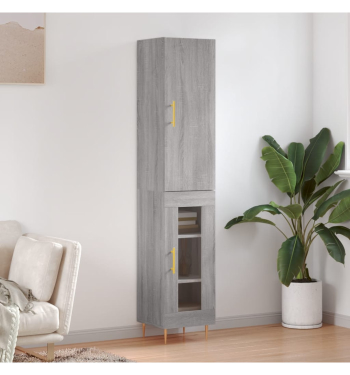 Buffet haut Sonoma gris 34,5x34x180 cm Bois d'ingénierie | Mobilier & Déco