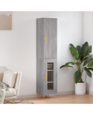 Buffet haut Sonoma gris 34,5x34x180 cm Bois d'ingénierie | Mobilier & Déco