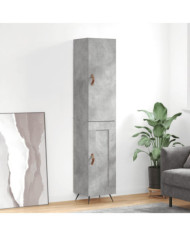 Buffet haut Gris béton 34,5x34x180 cm Bois d'ingénierie | Mobilier & Déco