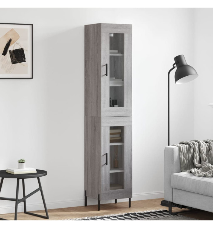 Buffet haut Sonoma gris 34,5x34x180 cm Bois d'ingénierie | Mobilier & Déco