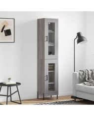 Buffet haut Sonoma gris 34,5x34x180 cm Bois d'ingénierie | Mobilier & Déco
