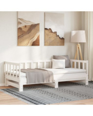 Lit coulissant sans matelas blanc 2x(90x200) cm | Mobilier & Déco