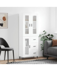 Buffet haut Blanc 69,5x34x180 cm Bois d'ingénierie | Mobilier & Déco