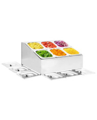Récipient Gastronorm avec 6 bacs GN 1/6 Acier inoxydable | Mobilier & Déco