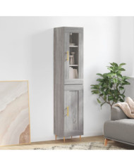 Buffet haut Sonoma gris 34,5x34x180 cm Bois d'ingénierie | Mobilier & Déco