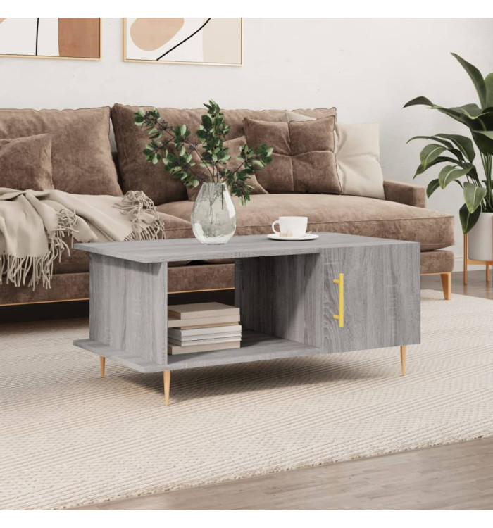 Table basse sonoma gris 90x50x40 cm bois d'ingénierie | Mobilier & Déco