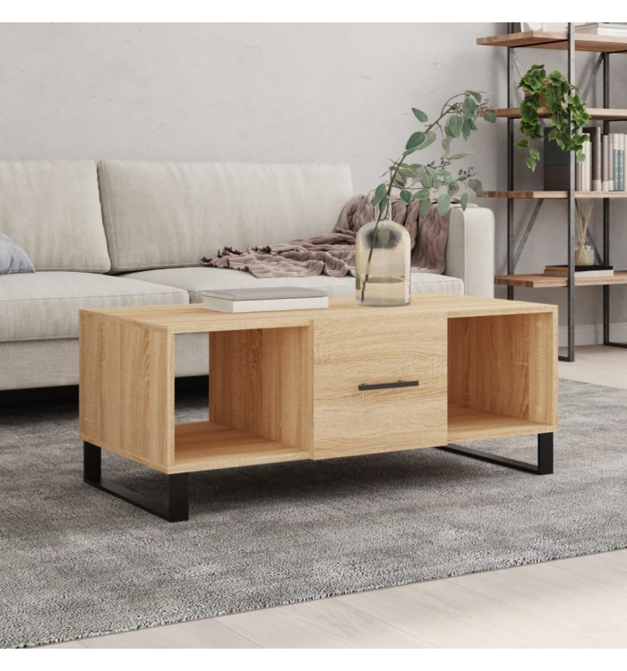 Table basse chêne sonoma 102x50x40 cm bois d'ingénierie | Mobilier & Déco
