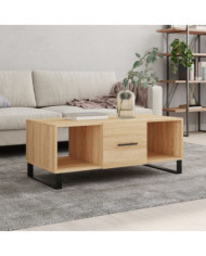 Table basse chêne sonoma 102x50x40 cm bois d'ingénierie | Mobilier & Déco
