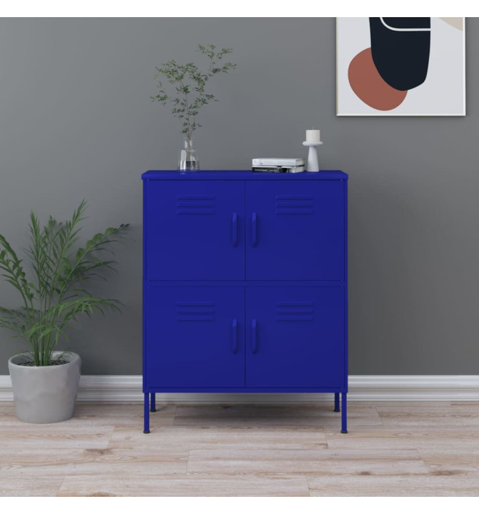 Armoire de rangement Bleu marine 80x35x101,5 cm Acier | Mobilier & Déco