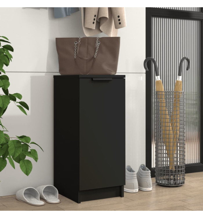Armoire à chaussures noir 30x35x70 cm bois d'ingénierie | Mobilier & Déco