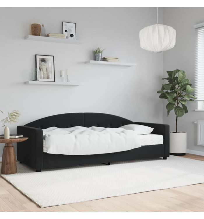 Lit de jour avec matelas noir 80x200 cm velours | Mobilier & Déco
