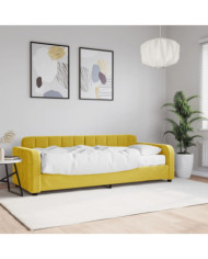 Lit de jour avec matelas jaune 80x200 cm velours | Mobilier & Déco