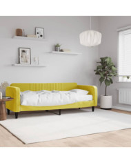 Lit de jour avec matelas jaune 80x200 cm velours | Mobilier & Déco