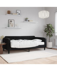 Lit de jour avec matelas noir 90x190 cm velours | Mobilier & Déco