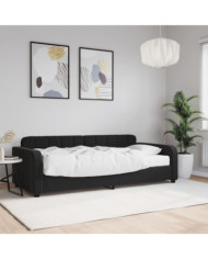 Lit de jour avec matelas noir 90x190 cm velours | Mobilier & Déco