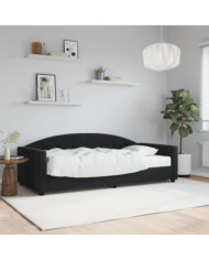 Lit de jour avec matelas noir 90x200 cm velours | Mobilier & Déco