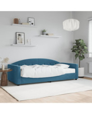 Lit de jour avec matelas bleu 90x200 cm velours | Mobilier & Déco