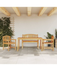 Ensemble à manger de jardin 4 pcs Bois de teck massif | Mobilier & Déco