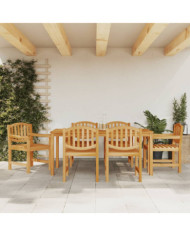 Ensemble à manger de jardin 7 pcs Bois de teck solide | Mobilier & Déco