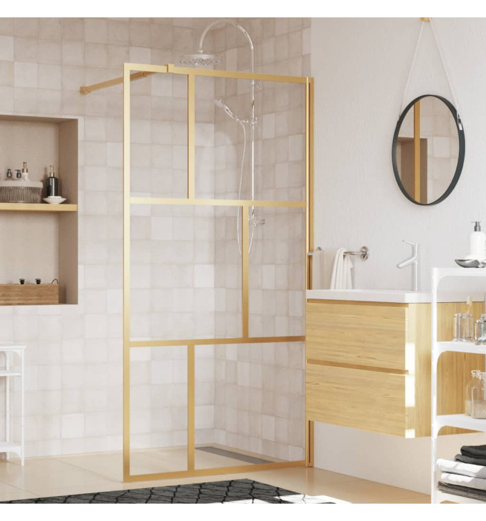Paroi de douche avec verre ESG transparent doré 100x195 cm | Mobilier & Déco