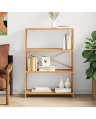 Étagère à 4 niveaux 80x30x112 cm bois de chêne massif | Mobilier & Déco