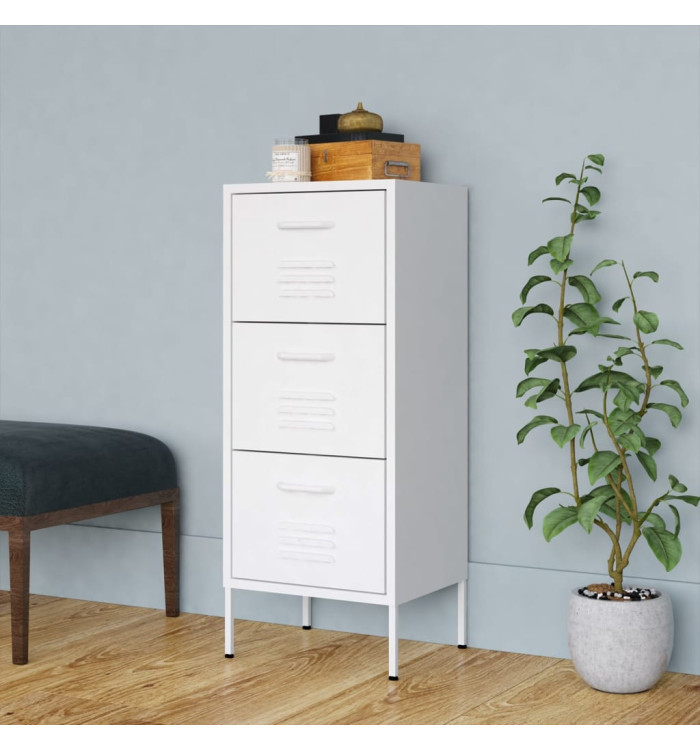 Armoire de rangement Blanc 42,5x35x101,5 cm Acier | Mobilier & Déco