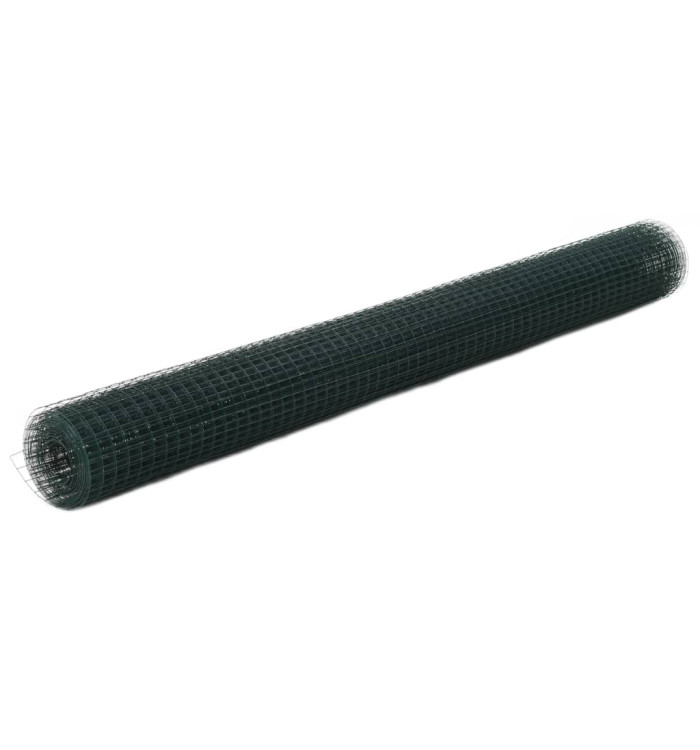 Grillage acier avec revêtement en PVC 25x1,5 m vert | Mobilier & Déco