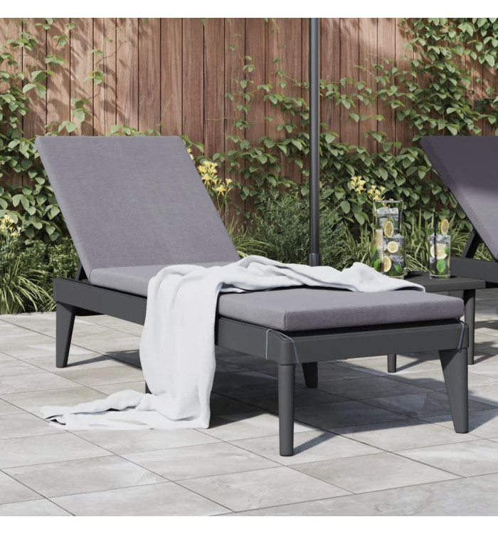 Chaise longue anthracite 186x60x29 cm PP | Mobilier & Déco