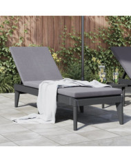 Chaise longue anthracite 186x60x29 cm PP | Mobilier & Déco