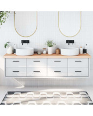 Comptoir de salle de bain 200x60x(2-6)cm bois massif non traité | Mobilier & Déco
