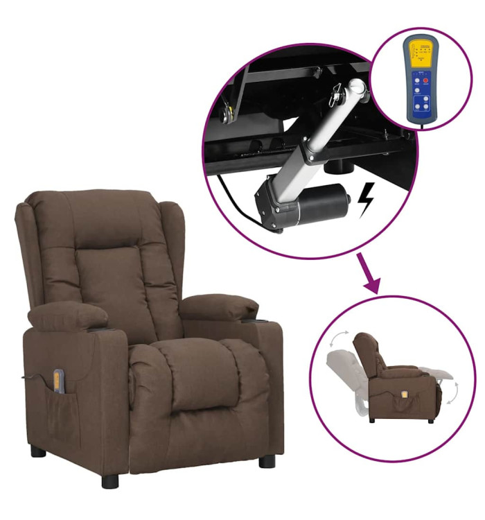 Fauteuil de massage Taupe Tissu | Mobilier & Déco