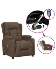 Fauteuil électrique de massage Taupe Tissu | Mobilier & Déco
