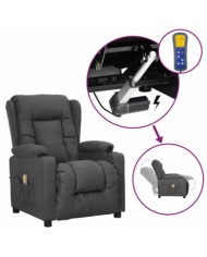 Fauteuil de massage inclinable Gris foncé Tissu | Mobilier & Déco