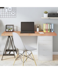 Dessus de table marron clair bois chêne massif traité | Mobilier & Déco