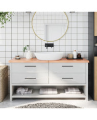 Comptoir de salle de bain marron 160x30x(2-4) cm bois traité | Mobilier & Déco