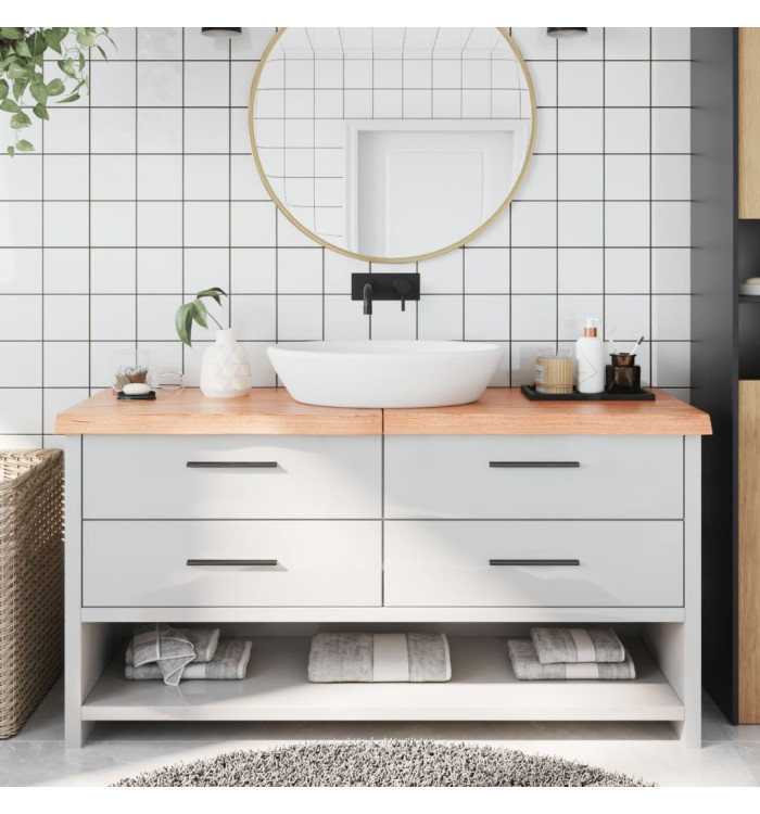 Comptoir de salle de bain marron 160x50x(2-6) cm bois traité | Mobilier & Déco