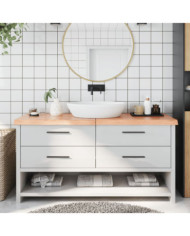 Comptoir de salle de bain marron 160x50x(2-6) cm bois traité | Mobilier & Déco