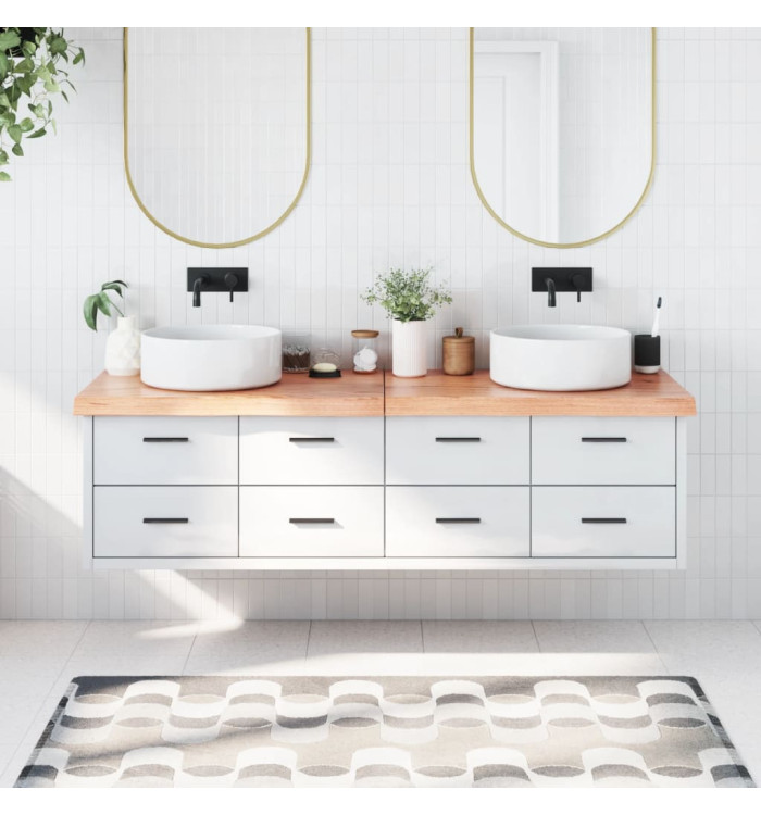 Comptoir de salle de bain marron 180x50x(2-6) cm bois traité | Mobilier & Déco