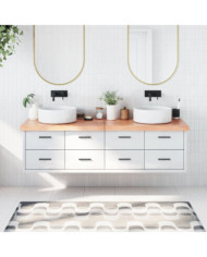 Comptoir de salle de bain marron 180x50x(2-6) cm bois traité | Mobilier & Déco