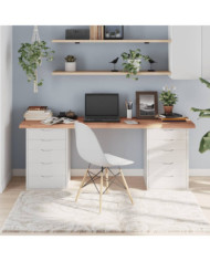 Dessus de table marron clair bois chêne massif traité | Mobilier & Déco