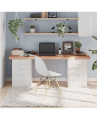 Dessus de table marron clair bois chêne massif traité | Mobilier & Déco