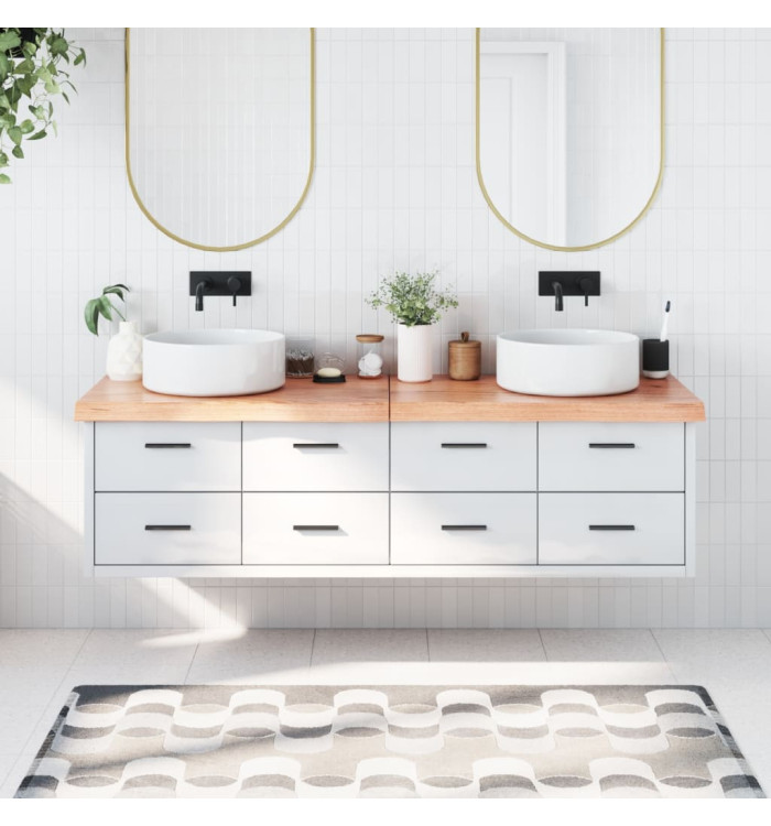 Comptoir de salle de bain marron 180x40x(2-6) cm bois traité | Mobilier & Déco