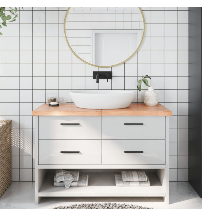 Comptoir de salle de bain marron 120x40x(2-4) cm bois traité | Mobilier & Déco
