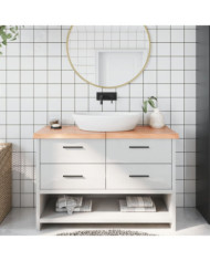 Comptoir de salle de bain marron 120x40x(2-4) cm bois traité | Mobilier & Déco