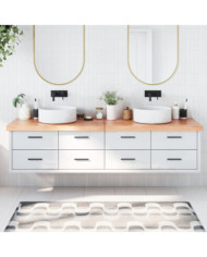 Comptoir de salle de bain marron 200x40x(2-6) cm bois traité | Mobilier & Déco