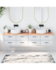 Comptoir de salle de bain marron 200x30x(2-6) cm bois traité | Mobilier & Déco
