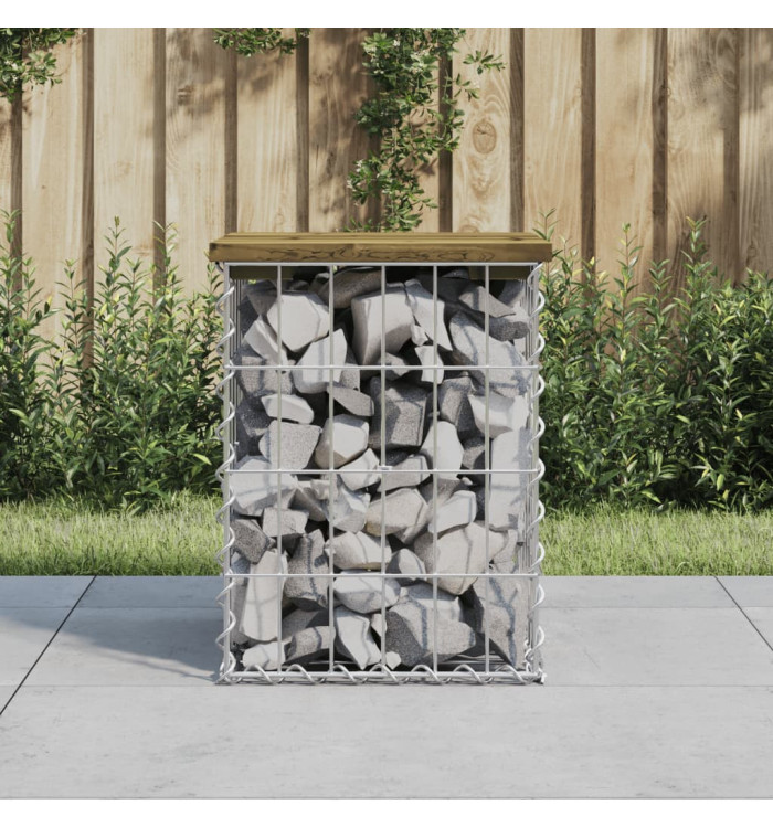 Banc de jardin design gabion 33x31x42 cm bois de pin imprégné | Mobilier & Déco
