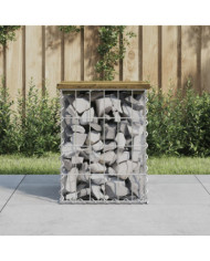 Banc de jardin design gabion 33x31x42 cm bois de pin imprégné | Mobilier & Déco