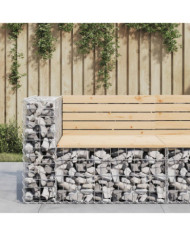 Banc de jardin design gabion 92x71x65,5 cm bois massif de pin | Mobilier & Déco