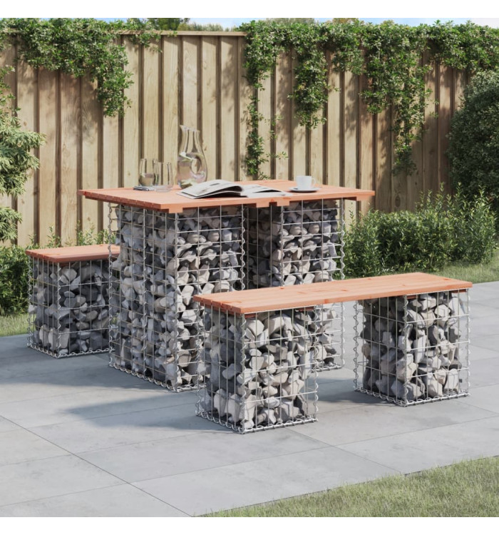 Banc de jardin design gabion 100x70x72cm bois massif de douglas | Mobilier & Déco